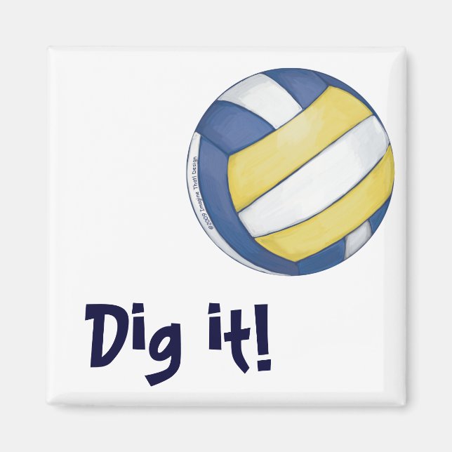 Volleyball Team Name und Nummer Magnet (Vorne)