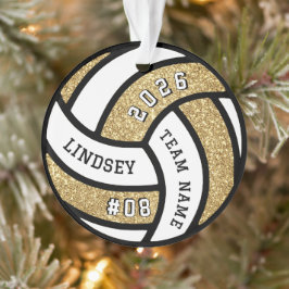 Volleyball Team Player Gold Glitzer Weihnachten Ornament