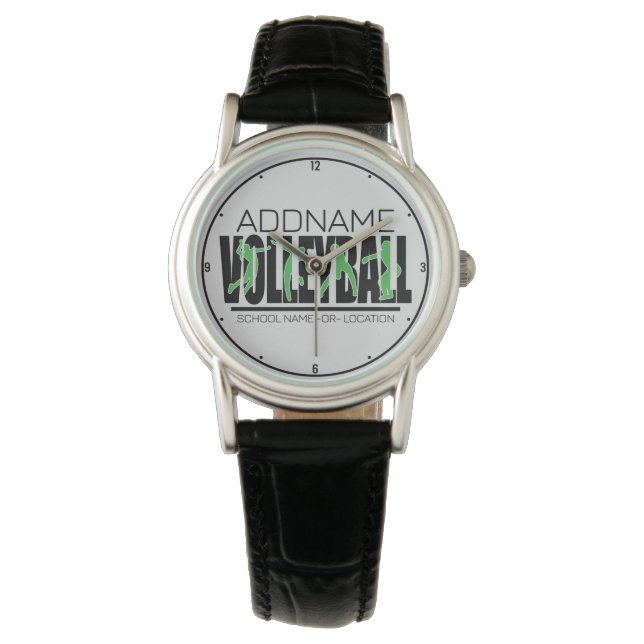 Volleyball Team Spieler ADD NAME School Top Athlet Armbanduhr (Vorderseite)