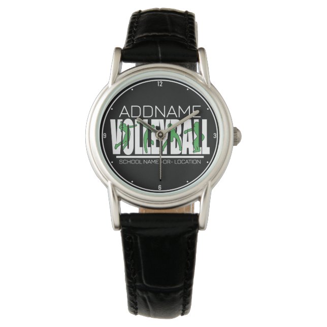 Volleyball Team Spieler ADD NAME School Top Athlet Armbanduhr (Vorderseite)