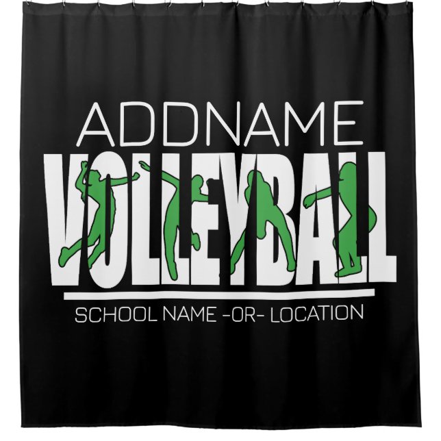 Volleyball Team Spieler ADD NAME School Top Athlet Duschvorhang (Vorderseite)