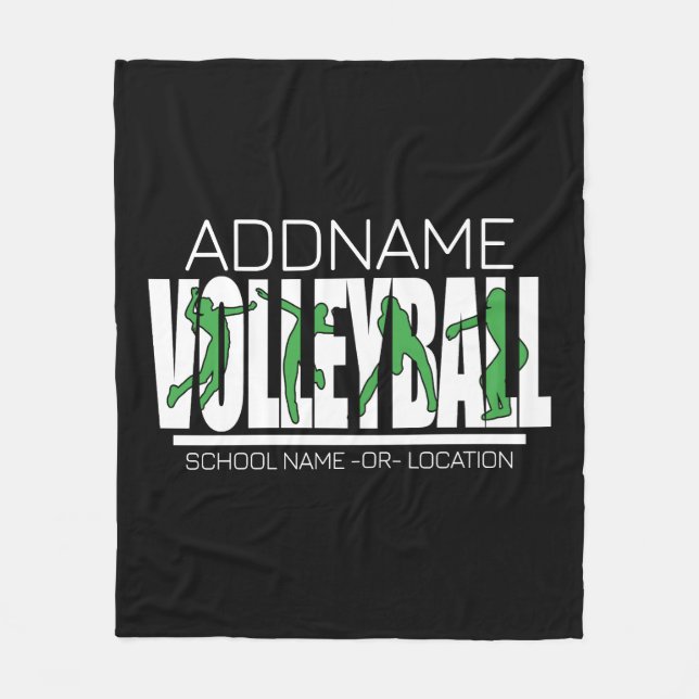 Volleyball Team Spieler ADD NAME School Top Athlet Fleecedecke (Vorderseite)