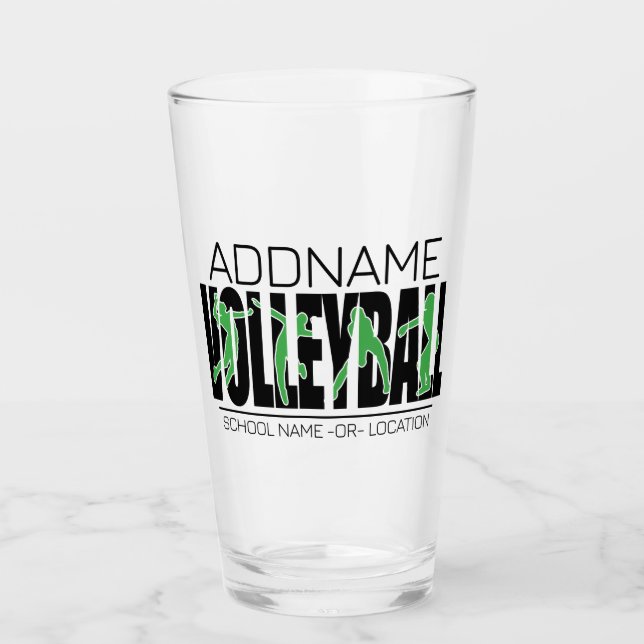 Volleyball Team Spieler ADD NAME School Top Athlet Glas (Vorderseite)