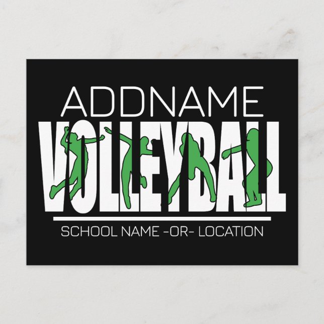 Volleyball Team Spieler ADD NAME School Top Athlet Postkarte (Vorderseite)