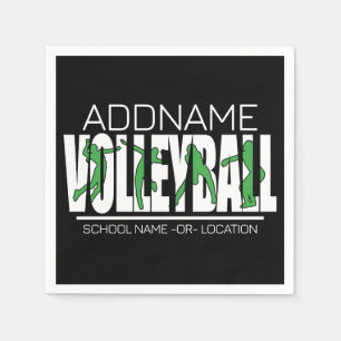 Volleyball Team Spieler ADD NAME School Top Athlet Serviette