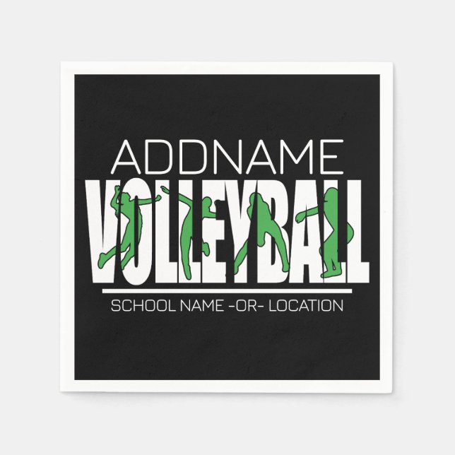 Volleyball Team Spieler ADD NAME School Top Athlet Serviette (Vorderseite)