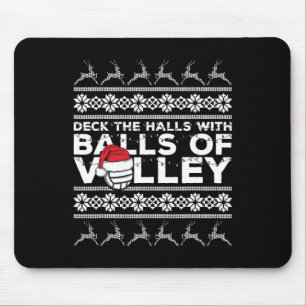 Volleyball Team Ugly Sweater Christmas Lights Sant Mousepad