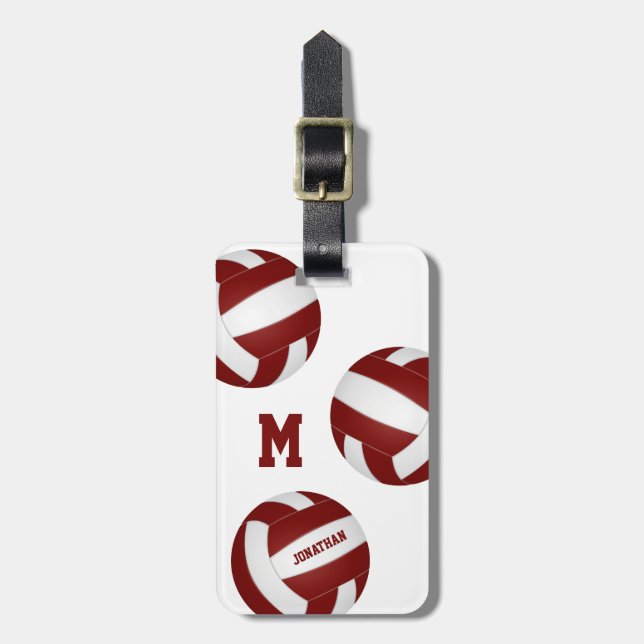 Volleyball-Team von Maroon-Jungs Gepäckanhänger (Vorderseite vertikal)