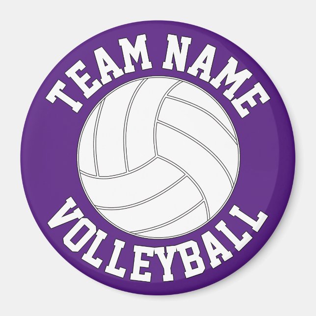 Volleyball Teamname und Farbe Anpassbare Sportarte Magnet (Vorne)