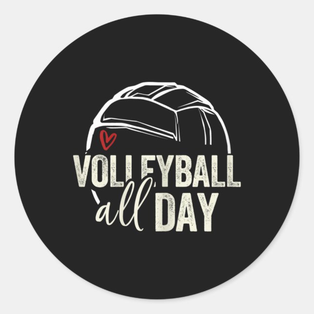 Volleyball Teen Girl Women Volleyball Graphic Voll Runder Aufkleber (Vorderseite)