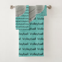 Volleyball Tile Text Design Handtuch Set