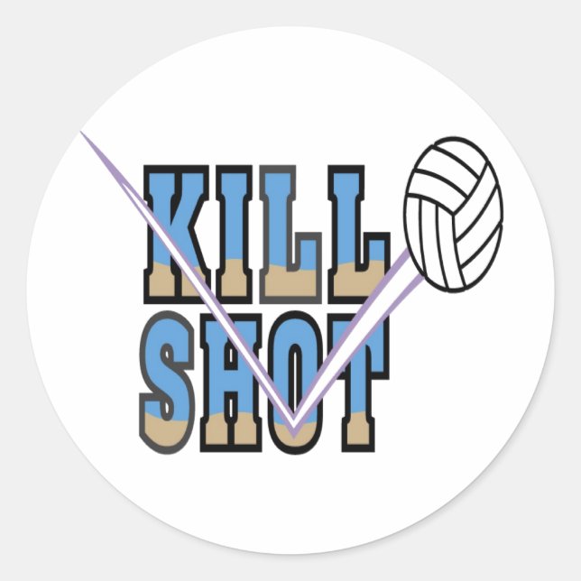 Volleyball: Tötung Runder Aufkleber (Vorderseite)