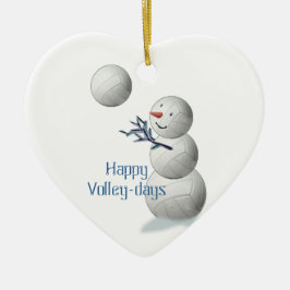 Volleyball trägt Weihnachtsgeschenk-Verzierung zur Keramikornament