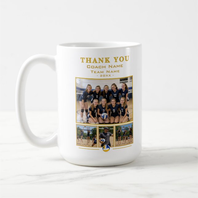 Volleyball-Trainer Collage Team 4 Foto  Kaffeetasse (Links)