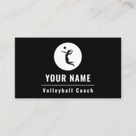 Volleyball Trainer Lehrer Klasse Schwarz & Weiß Visitenkarte