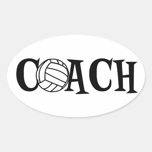 Volleyball-Trainer Ovaler Aufkleber (Vorderseite)