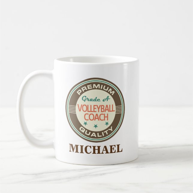Volleyball-Trainer-personalisiertes Kaffeetasse (Links)