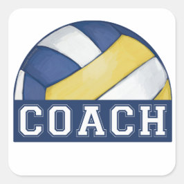 Volleyball-Trainer Quadratischer Aufkleber