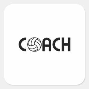 Volleyball-Trainer Quadratischer Aufkleber