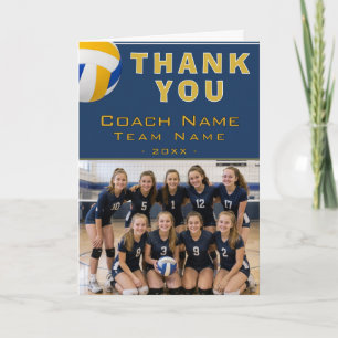 Volleyball-Trainer-Spieler-Name-Foto-Dankeschön-Ka Dankeskarte