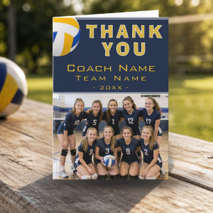 Volleyball-Trainer-Spieler-Name-Foto-Dankeschön-Ka Dankeskarte