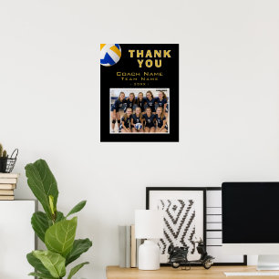 Volleyball-Trainer-Spieler-Name-Foto-Dankeschön-Ka Poster