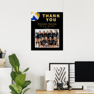 Volleyball-Trainer-Spieler-Name-Foto-Dankeschön-Ka Poster