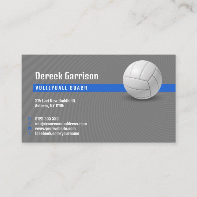 Volleyball-Trainer | Übungsstunden Visitenkarte (Vorderseite)