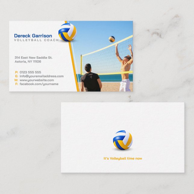Volleyball-Trainer | Übungsstunden Visitenkarte (Vorne/Hinten)