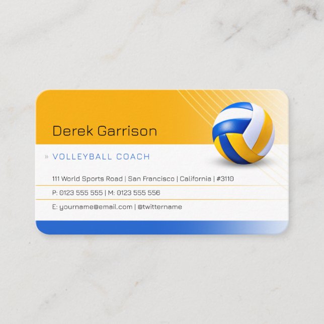 Volleyball-Trainer | Übungsstunden Visitenkarte (Vorderseite)