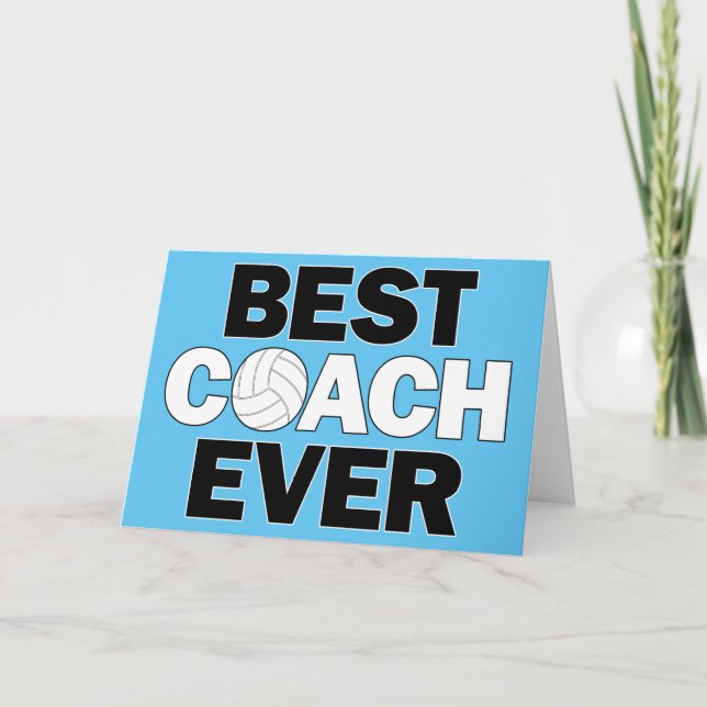 Volleyball trainiert "Best Coach Ever" - benutzerd Dankeskarte (Vorderseite)