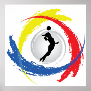 Volleyball Tricolor Emblem (Weiblich) Poster