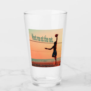 Volleyball trifft mich im Netz Glas