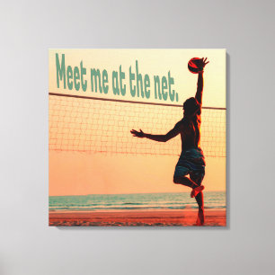 Volleyball trifft mich im Netz Leinwanddruck