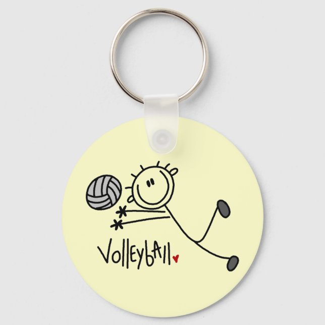 Volleyball-Tshirts und Geschenke für Strichmännche Schlüsselanhänger (Vorderseite)