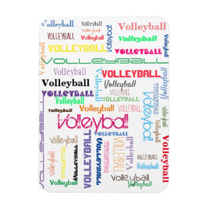 Volleyball Typografie Flexible Foto Magnet