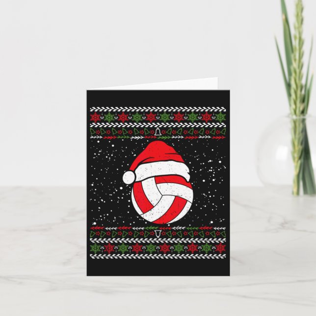 Volleyball Ugge Christmas Sweater Sport Lover Xmas Karte (Vorderseite)