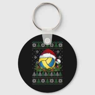 Volleyball Ugly Christmas Weihnachtsmannmütze Schlüsselanhänger