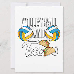Volleyball und Tacos Fastfood Sport Geschenk Save The Date