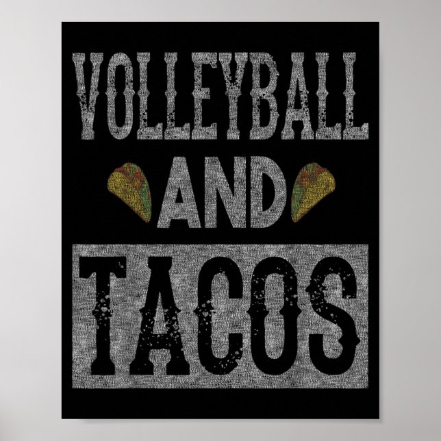 Volleyball und Tacos Fun Taco gestört Poster (Vorne)