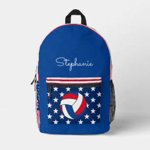 Volleyball - USA-Flagge Bedruckter Rucksack