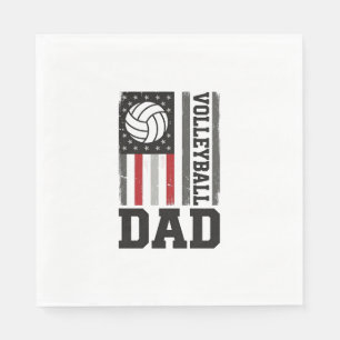 Volleyball-Vater Amerikanische Flagge Vintage-Grav Serviette