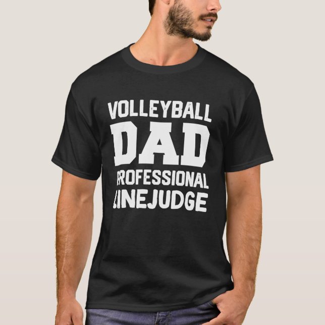 Volleyball Vater Beruflich Line Richter Volleyball T-Shirt (Vorderseite)