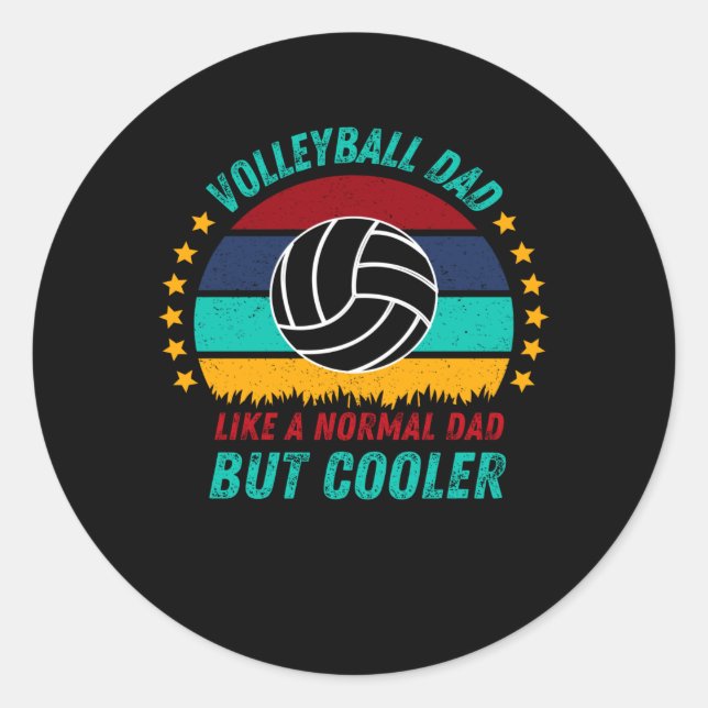 Volleyball-Vater - Cooles Vatertagsgeschenk Runder Aufkleber (Vorderseite)