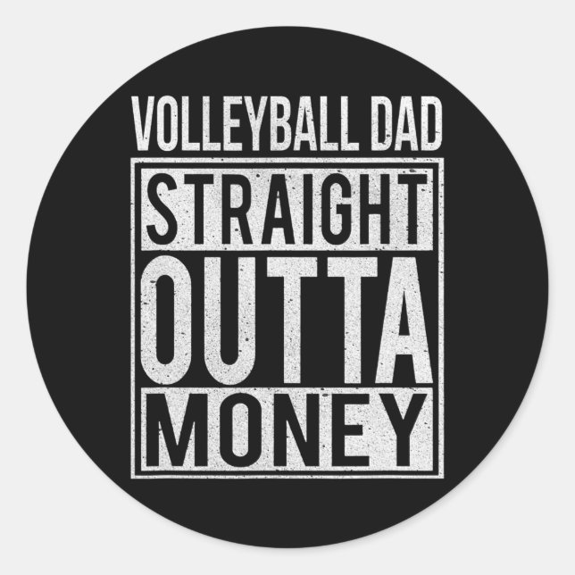 Volleyball Vater Direkt Aussichtsmonat Funny Runder Aufkleber (Vorderseite)