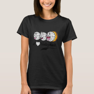 Volleyball Vater Mama gegenüber I Herz Volleyball T-Shirt