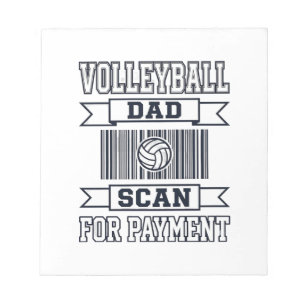 Volleyball-Vater scannt zur Zahlung Lustiges Shirt Notizblock