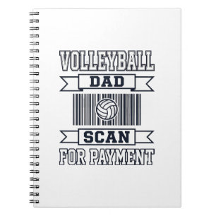 Volleyball-Vater scannt zur Zahlung Lustiges Shirt Notizblock