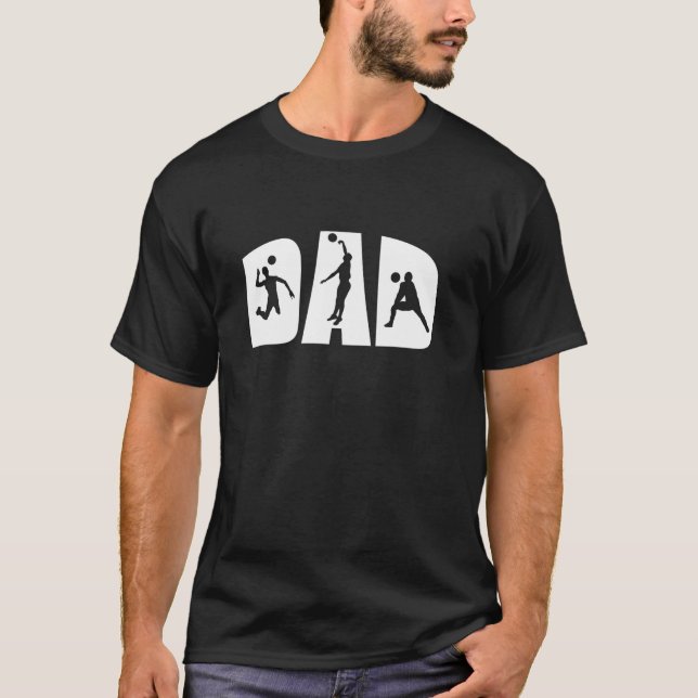 Volleyball Vater Vater Beach Volleyball Spieler Fa T-Shirt (Vorderseite)