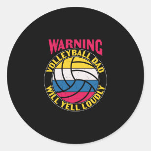Volleyball Vater Will Yell Louly Runder Aufkleber